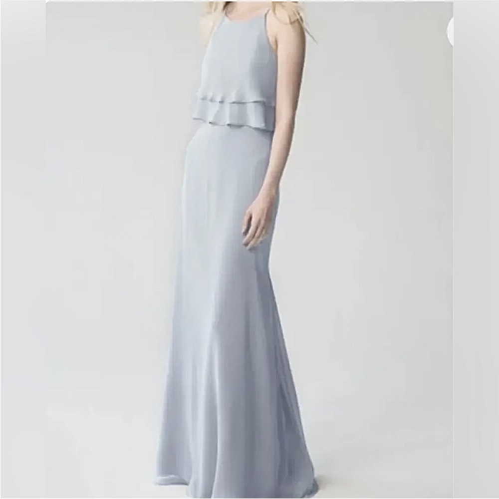 Jenny Yoo Collection Chiffon Charlie Halter Bridesmaid / Mob Elegant Maxi Dress